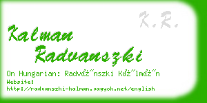 kalman radvanszki business card